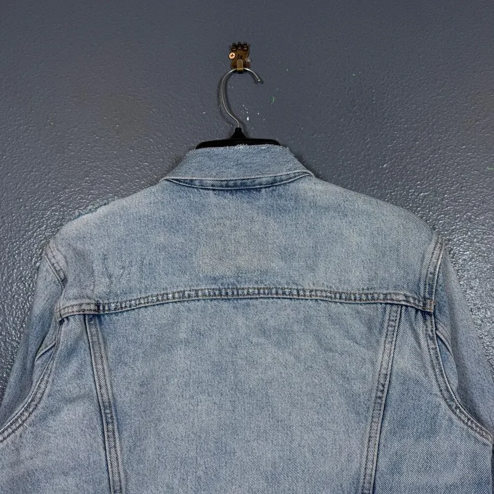 Levi’s S men’s blue denim distressed light jacket bomber